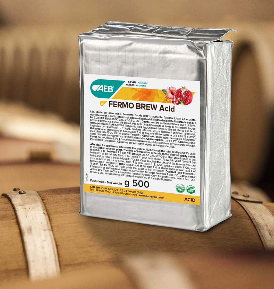 Lievito Fermo Brew Acid per birre acide equilibrate che mantengono gli aromi fermentativi tipici e la pulizia sensoriale Lievito Fermo Brew Acid per sostituire i batteri lattici