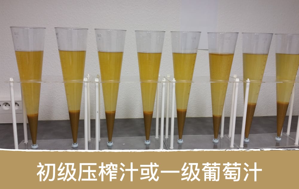 在有针对性地处理初级压榨汁时,要根据葡萄汁适合瓶内发酵(起泡)的天然特性添加适量的澄清酶制剂 初级压榨汁,一级葡萄汁,澄清酶制剂,瓶内发酵(起泡),AEB酿酒工艺